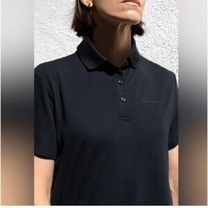 Outdoor Voices Birdie Athletic Polo Top Lightweight Full Length Black XS NWT